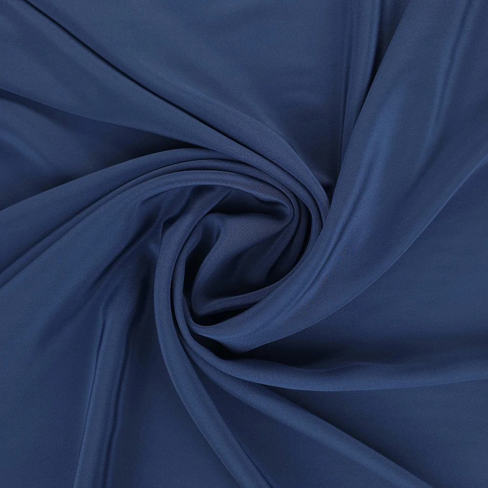 hedvábí, crepe de chine, modrá 195