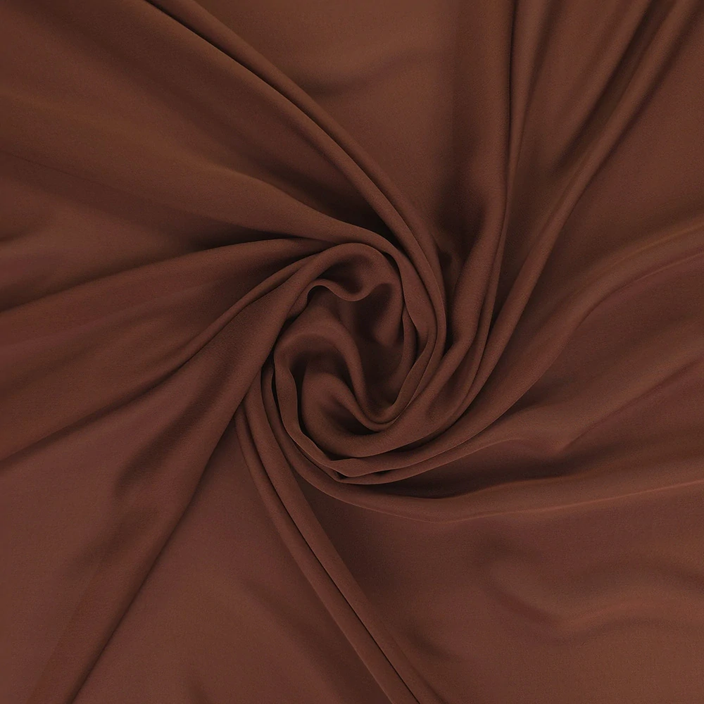 hedvábí, crepe de chine, skořicová