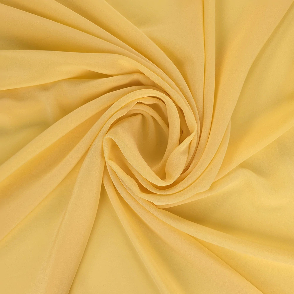 hedvábí, crepe de chine, žlutý pastel