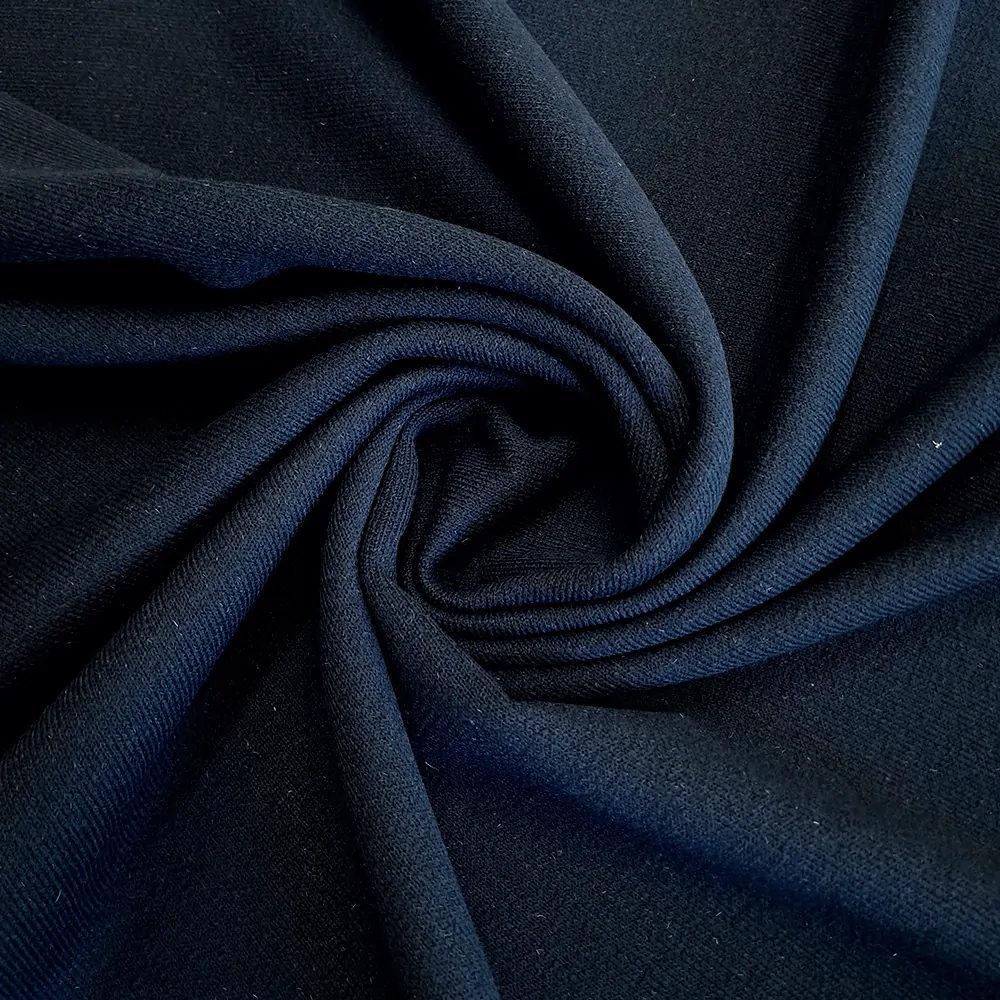 doubleface kabátový vlněný úplet, žebro/pařená vlna, blu