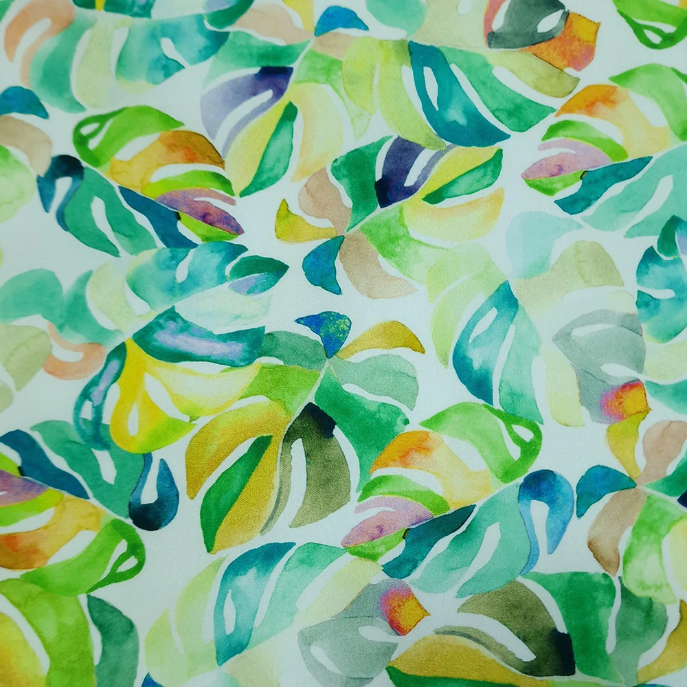 bavlněný twill, vzor monstera