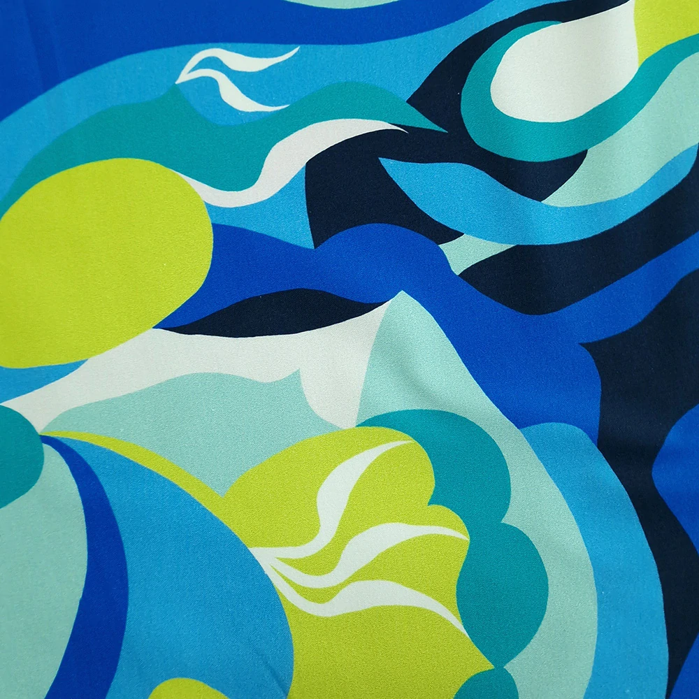 bavlněný twill, modrozelený vzor