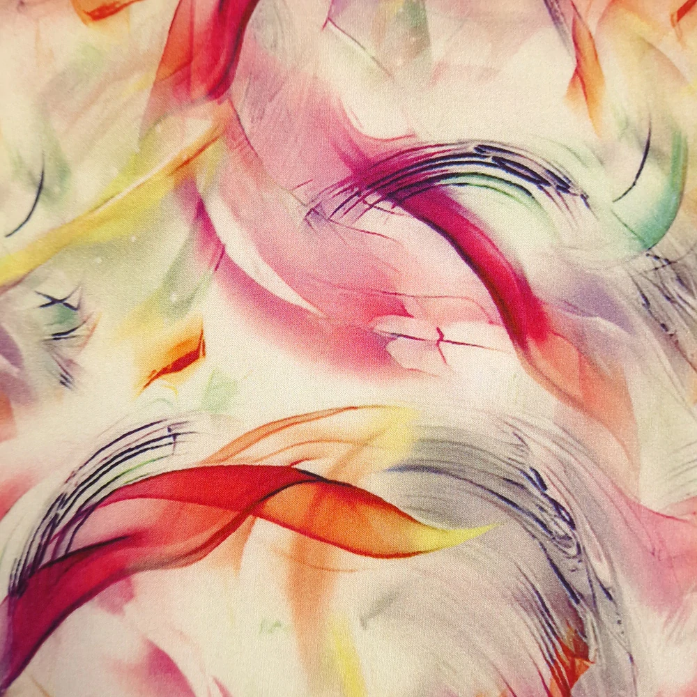 viskózové plátno, vzor abstrakt magenta