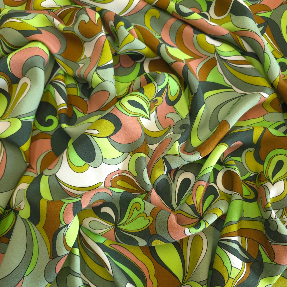 viskózové plátno, vzor Emilio zelenohnědý