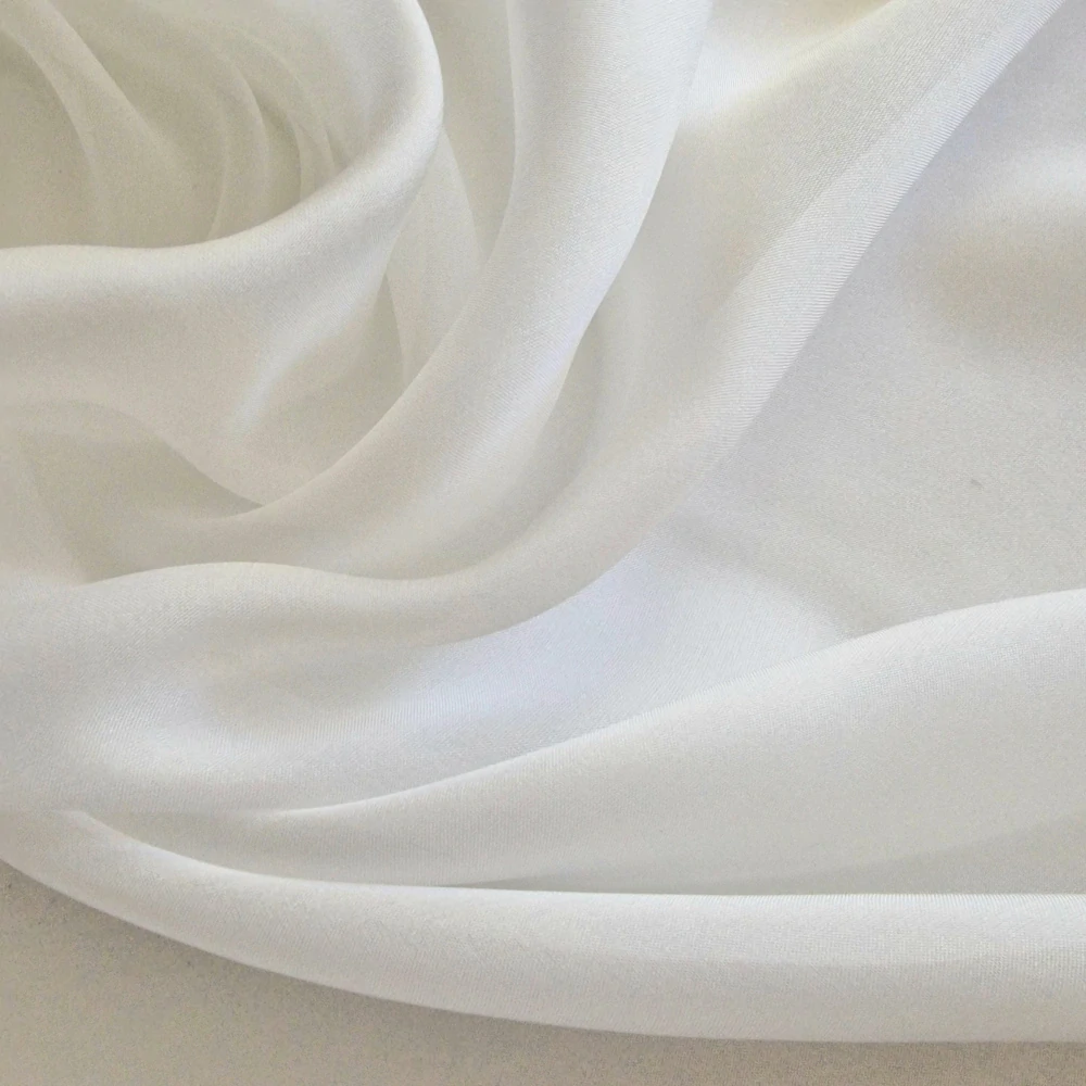 hedvábí, šifon, ivory