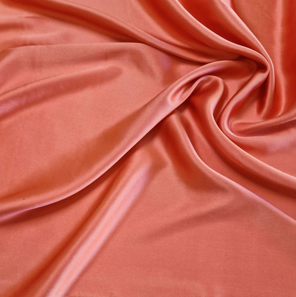 herdvábný satén s elastanem, korálová