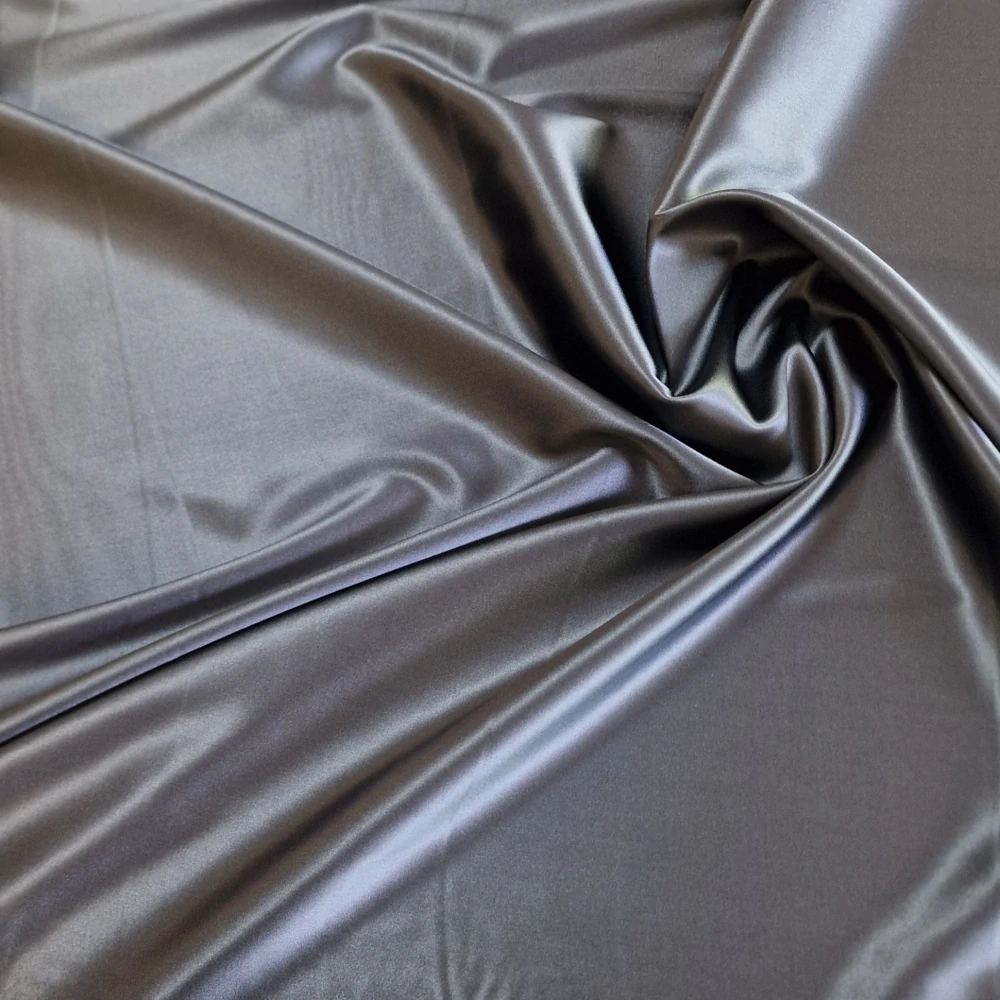 hedvábný satén s elastanem, ocelová šedá