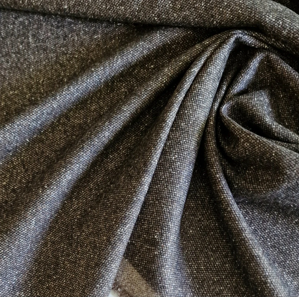 oblekovka tweed, vlna/hedvábí, tmavá hnědá