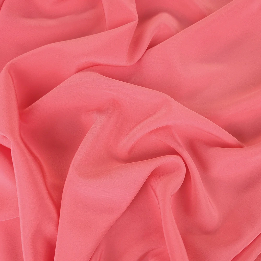 hedvábí, crepe de chine, lososová 522