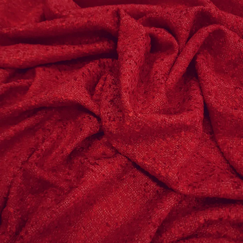 kostýmovka typu Chanel, jednobarevná, červená