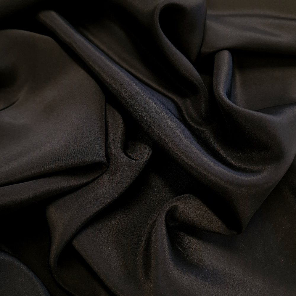 hedvábí, crepe de chine, nero