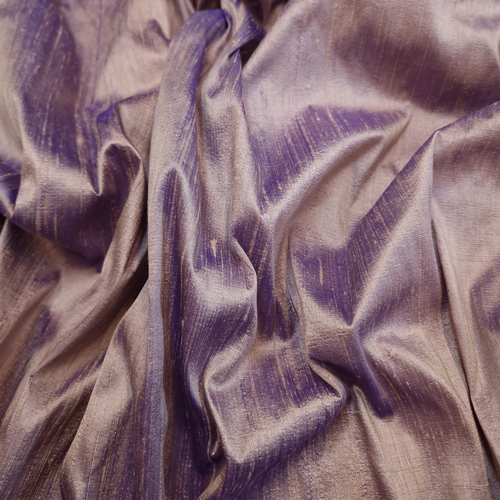 hedvábí, šantung s výraznou strukturou, šanžánový, lila