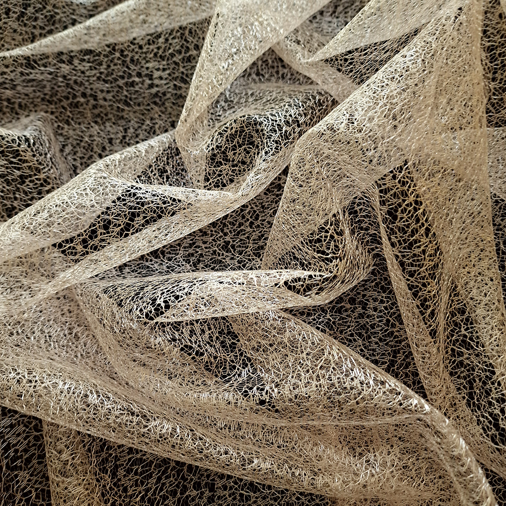 pavučinkový tyl, champagne