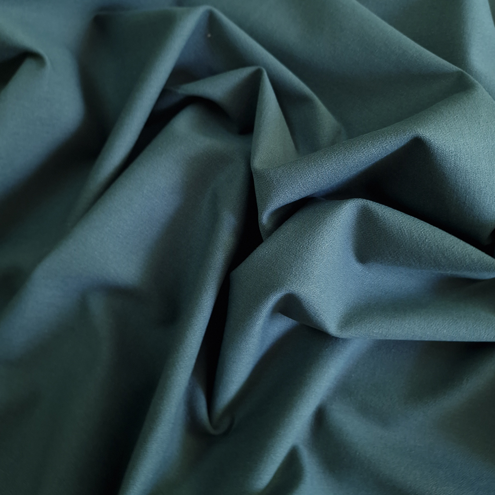 bavlněný elastický gabardén, tm. zelený