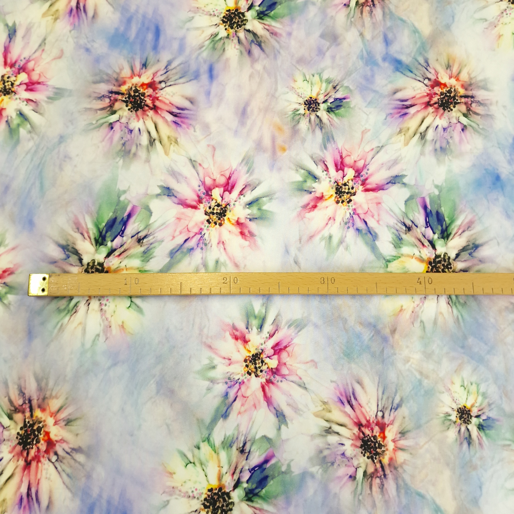 viskózové plátno s květy, fialová