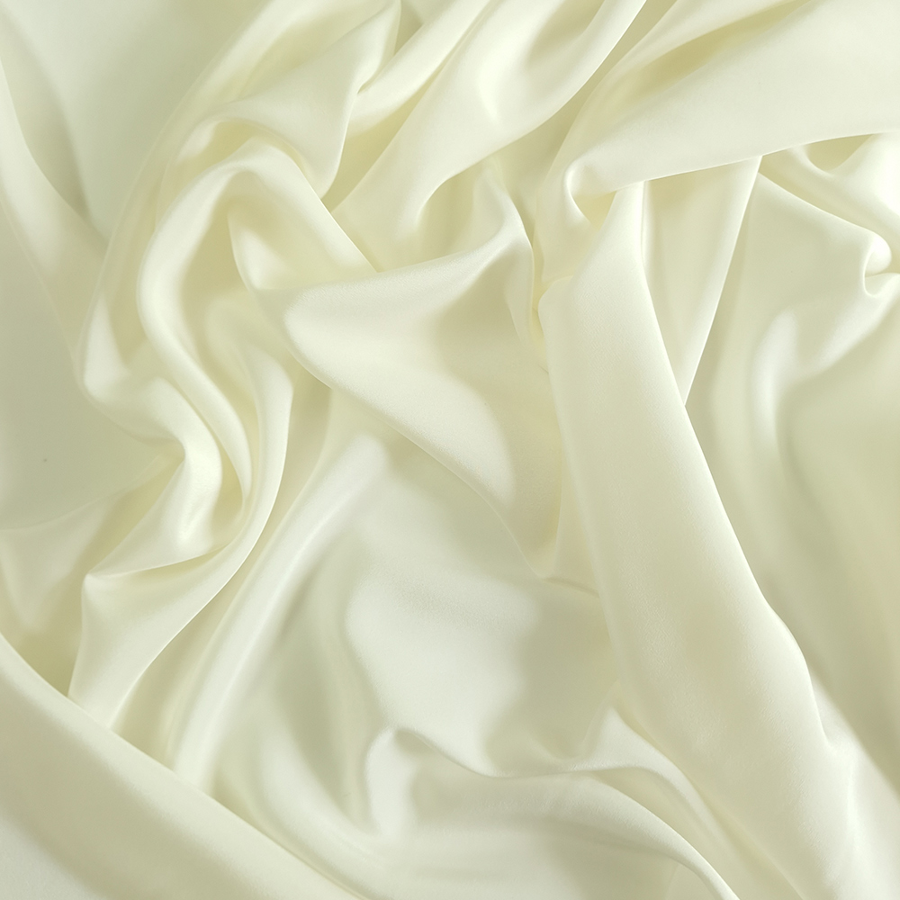 hedvábí, crepe de chine, ivory