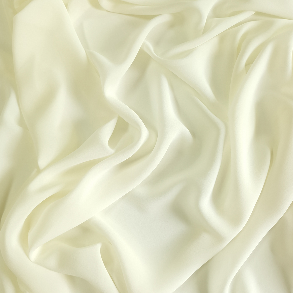 hedvábí, crepe georgette, ivory