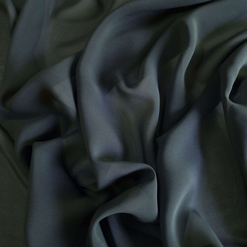 hedvábný crepe georgette, tmavá šedá