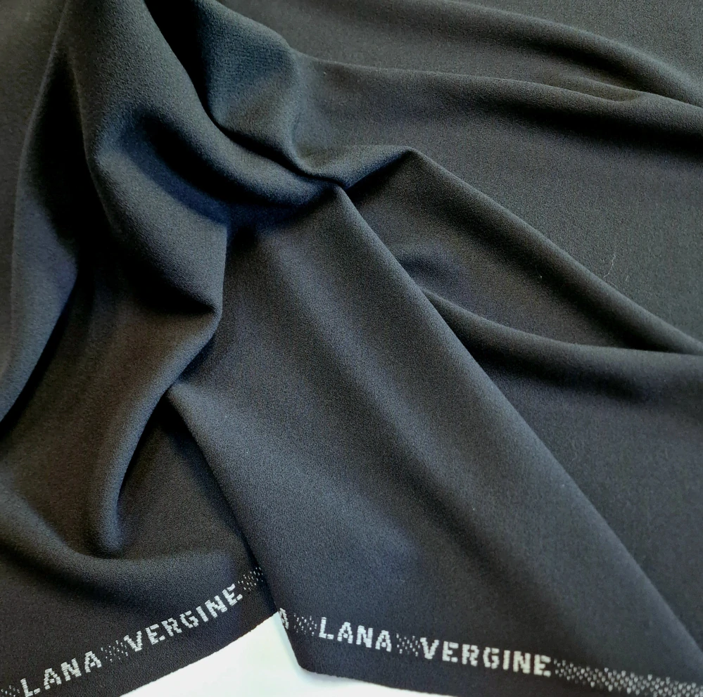 vlněný double krep, černá