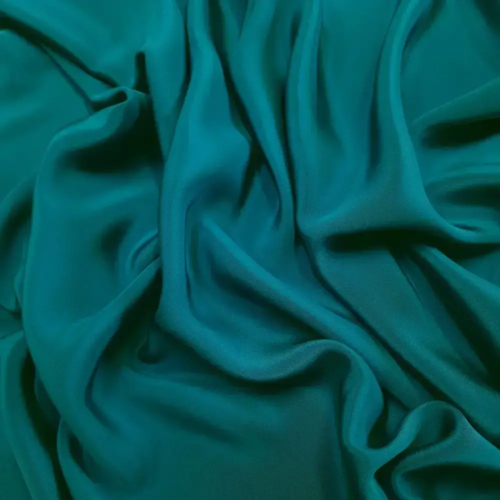 hedvábný crepe Maroken - 7257, šíře 138 cm, 40 mm, petrolejová