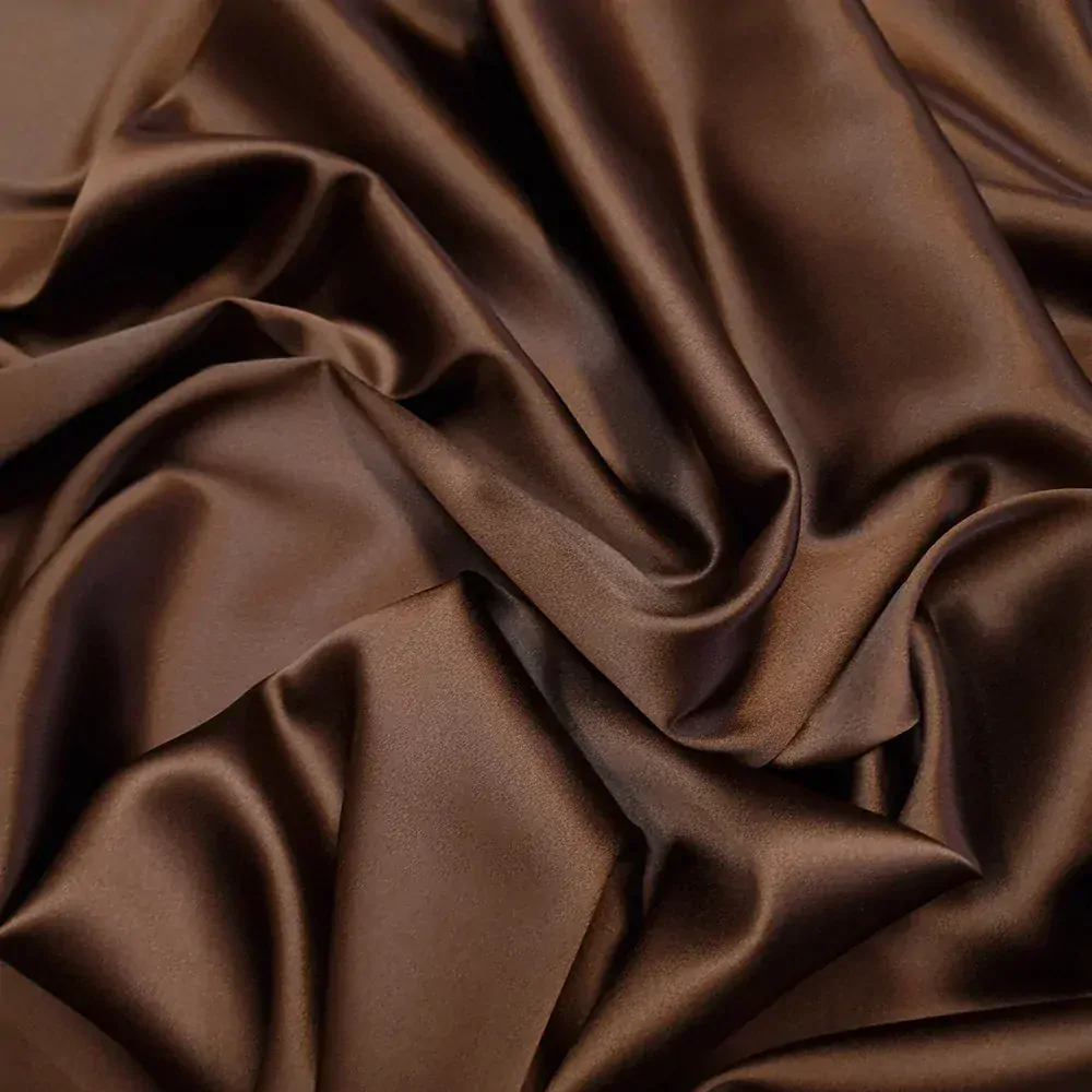 hedvábný satén s elastanem, hnědá 179