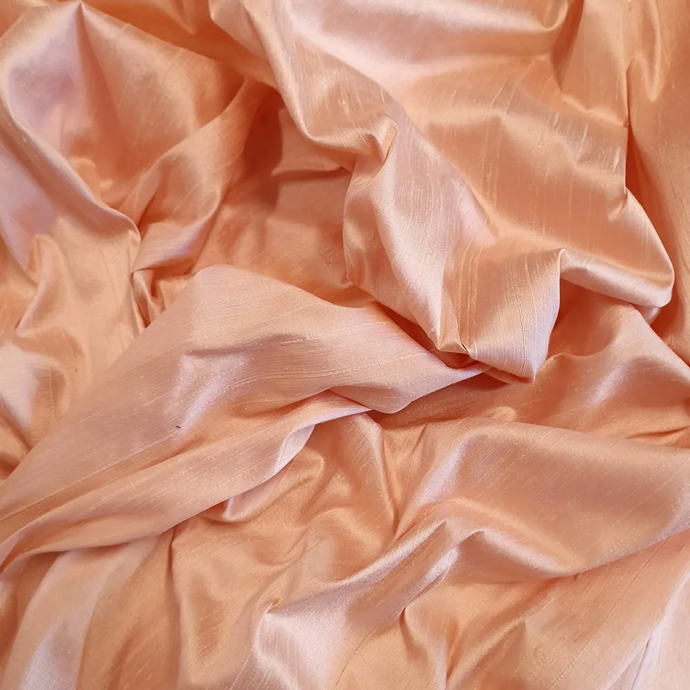 hedvábí, šantung s výraznou strukturou, peach 4116