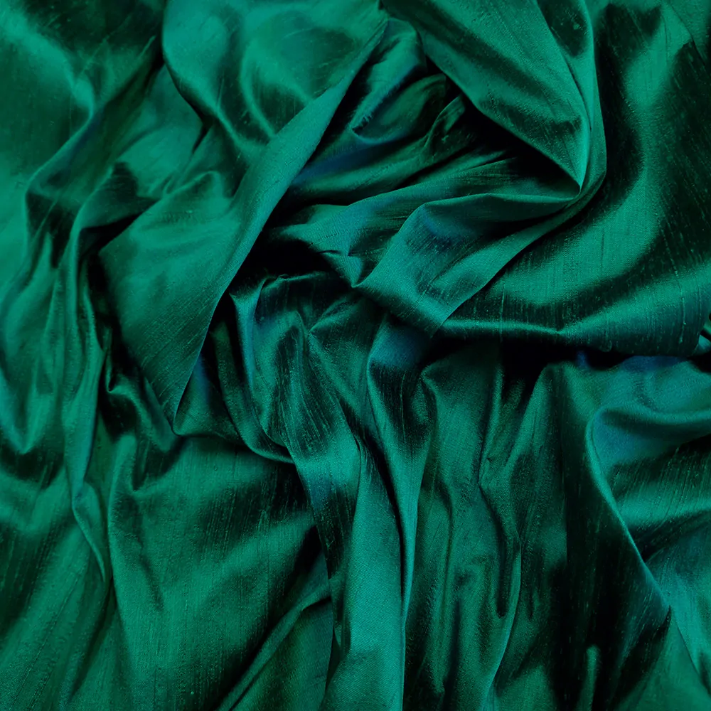 hedvábí, šantung s výraznou strukturou, šanžánový, smaragdová 144