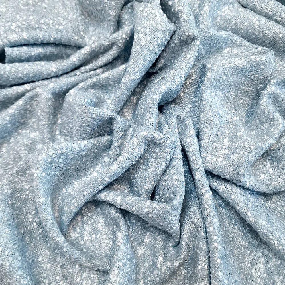 kostýmovka typu Chanel, jednobarevná, světlá modrá