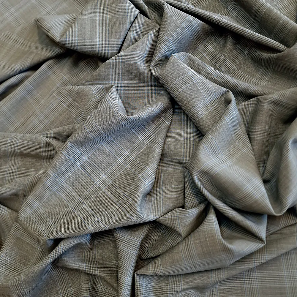 obleková vlna merino, šedá kostka