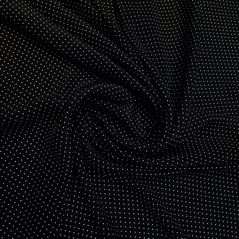 crepe de chine, černý puntík