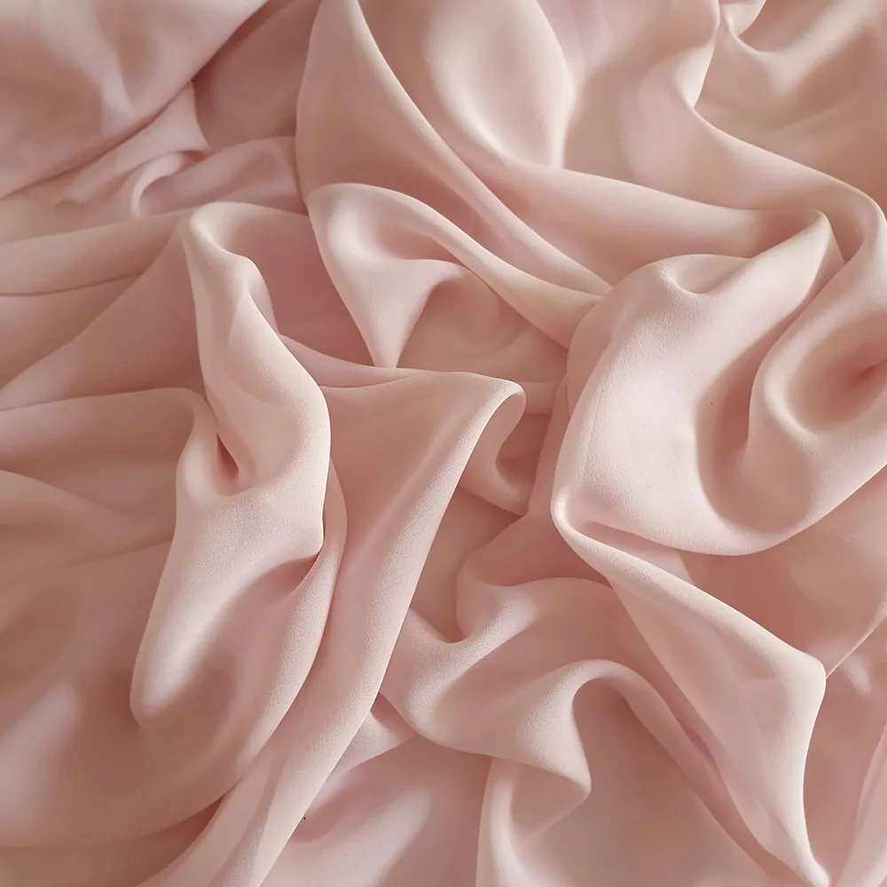 hedvábí, crepe georgette, pudrová broskvová 1031