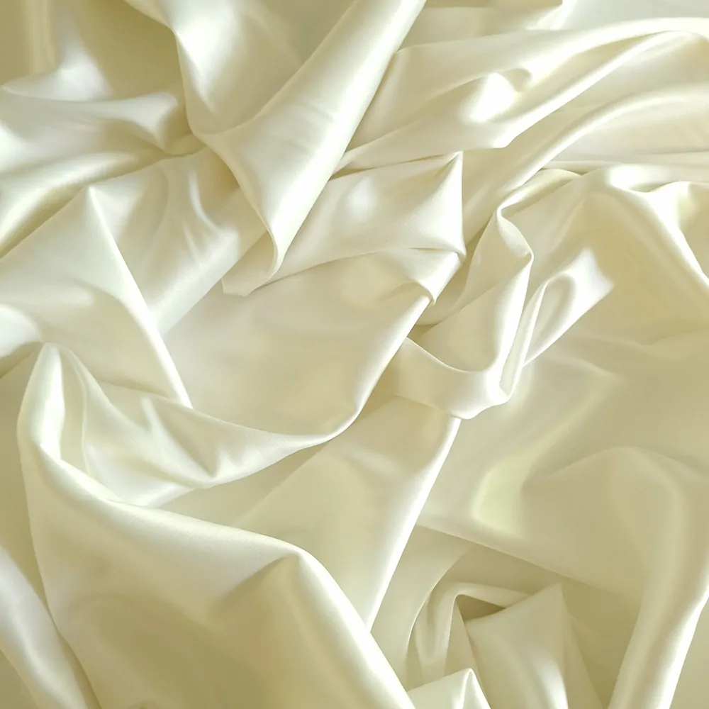 elastický silný satén , ivory