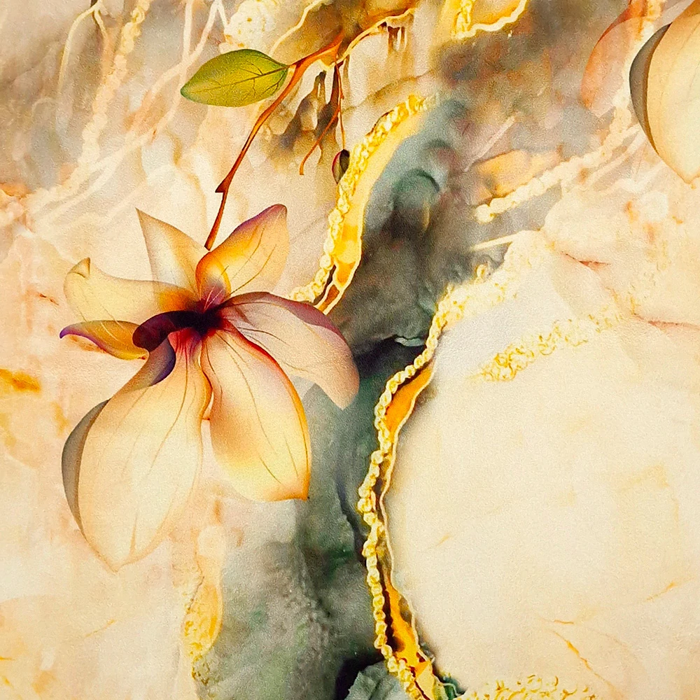 satén, béžovozelený vzor