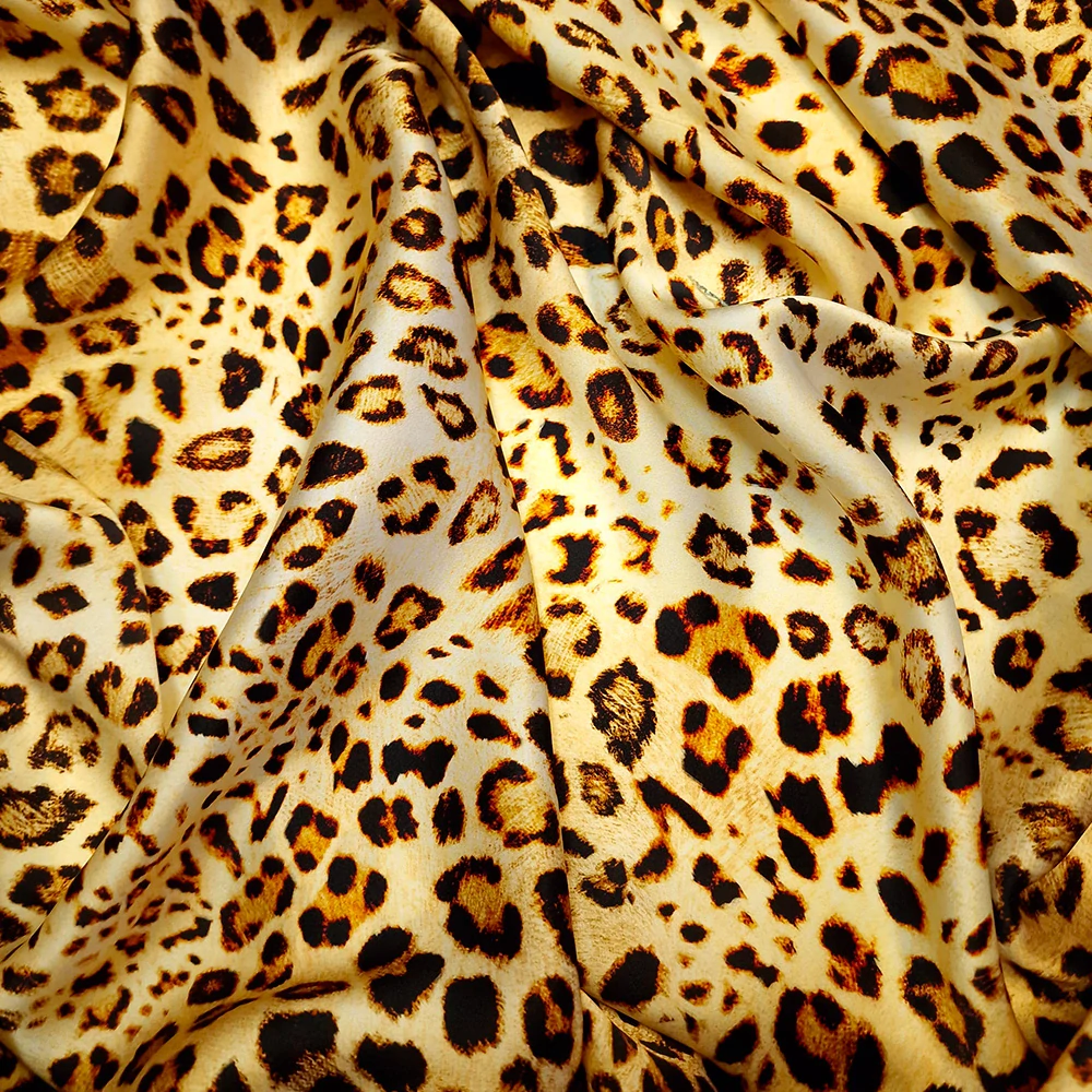 hedvábný satén, leopard