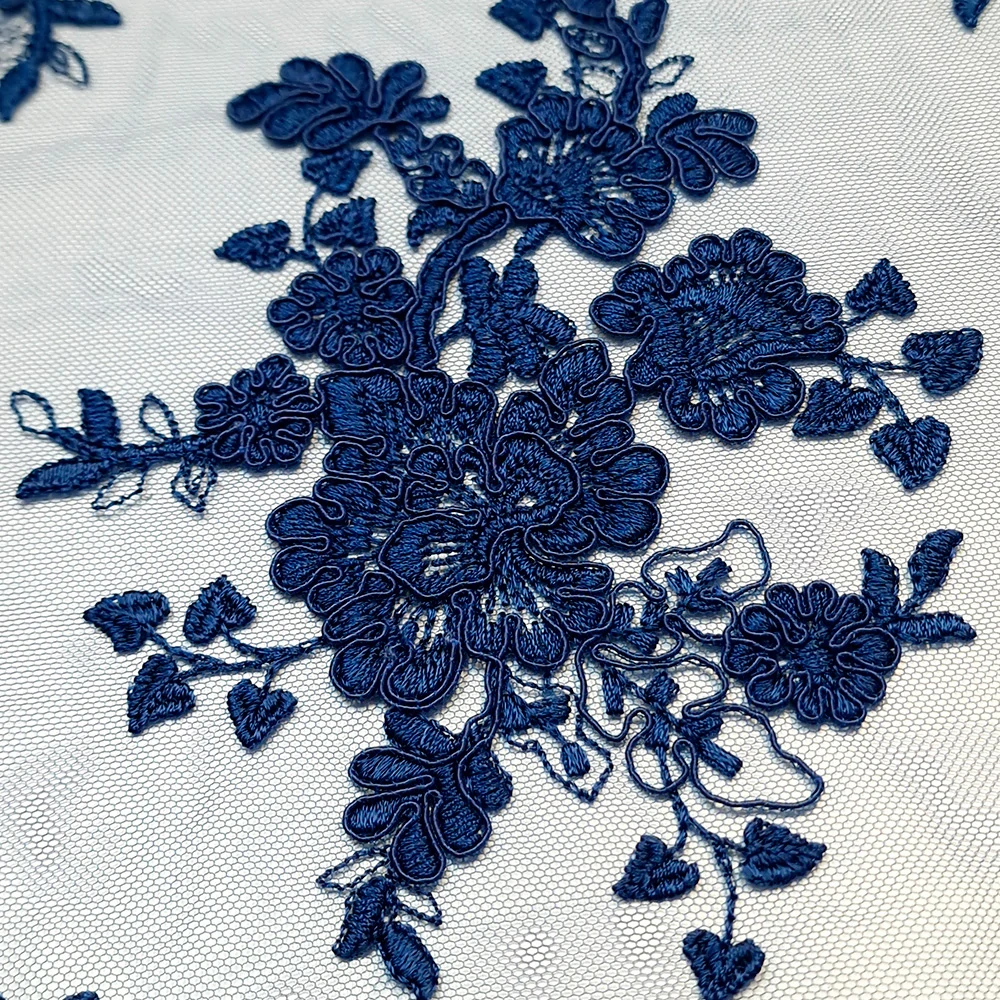 krajka s oboustrannou bordurou, modrá navy