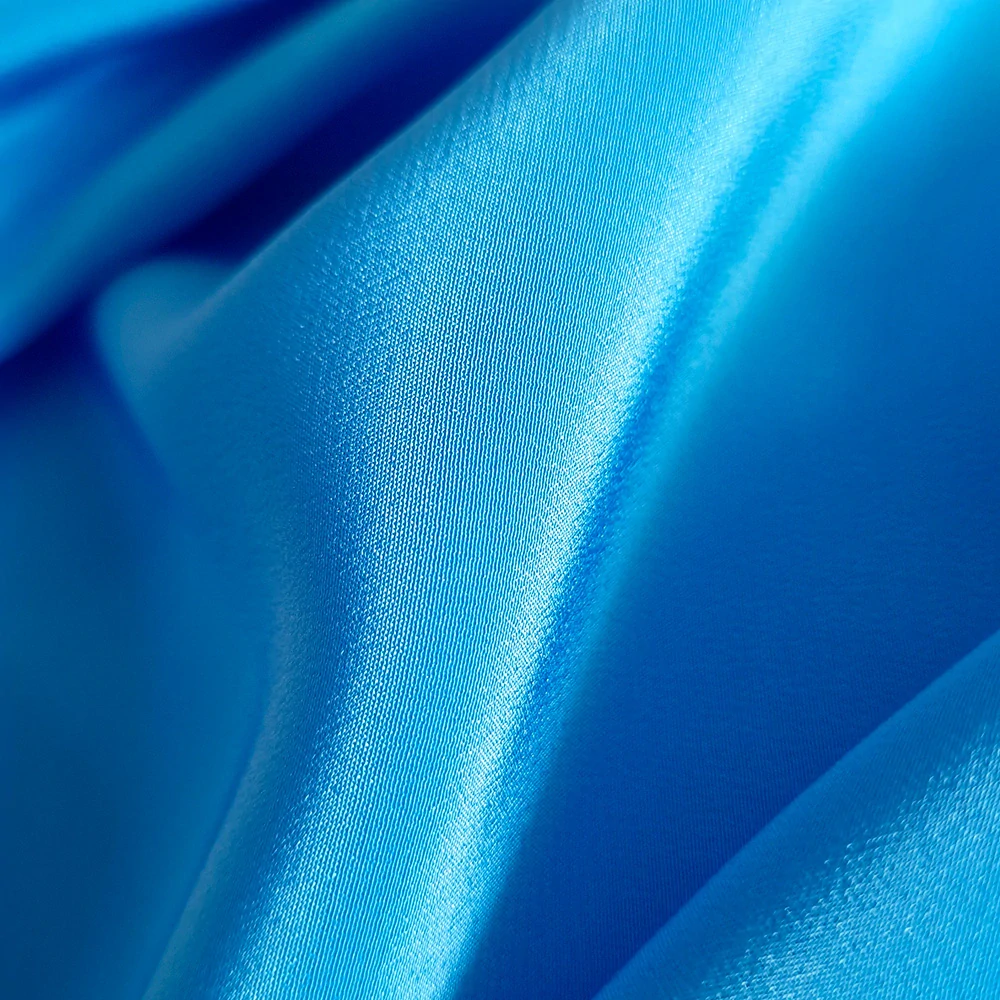 hedvábí, crepe de chine, modrá azzurro, 2718