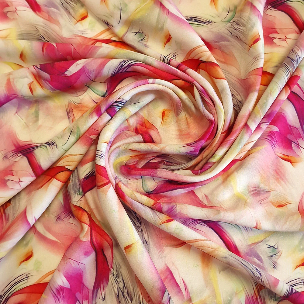 viskózové plátno, vzor abstrakt magenta