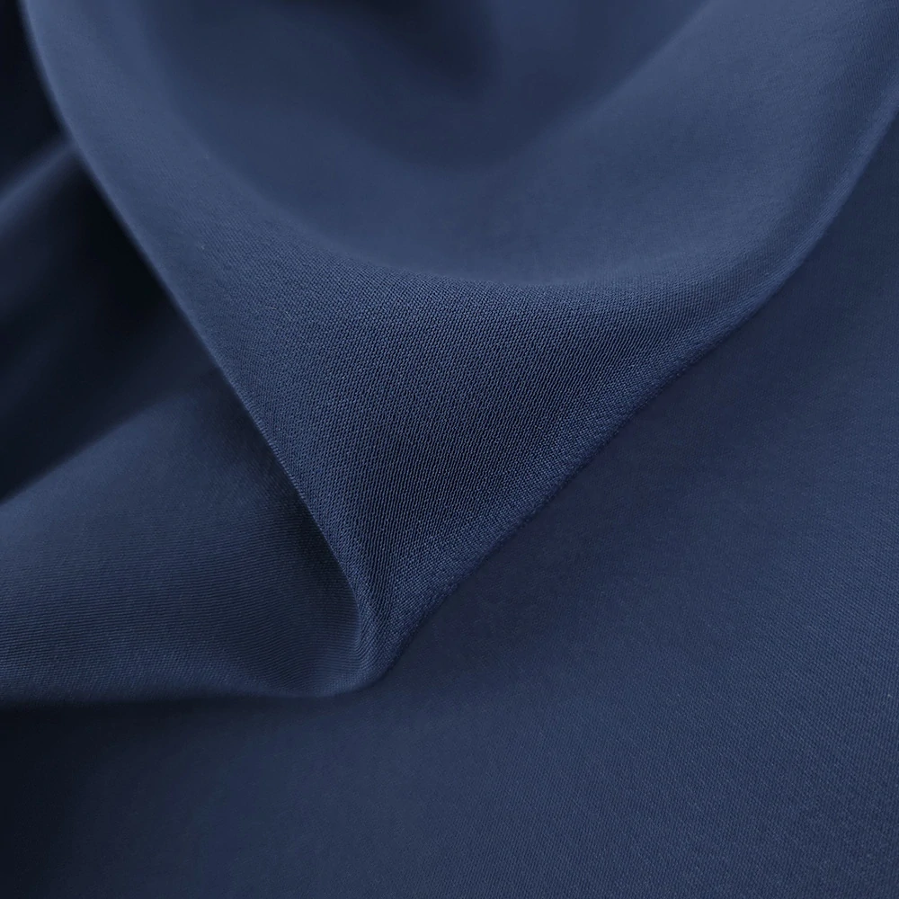 hedvábí, crepe de chine, modrá 195