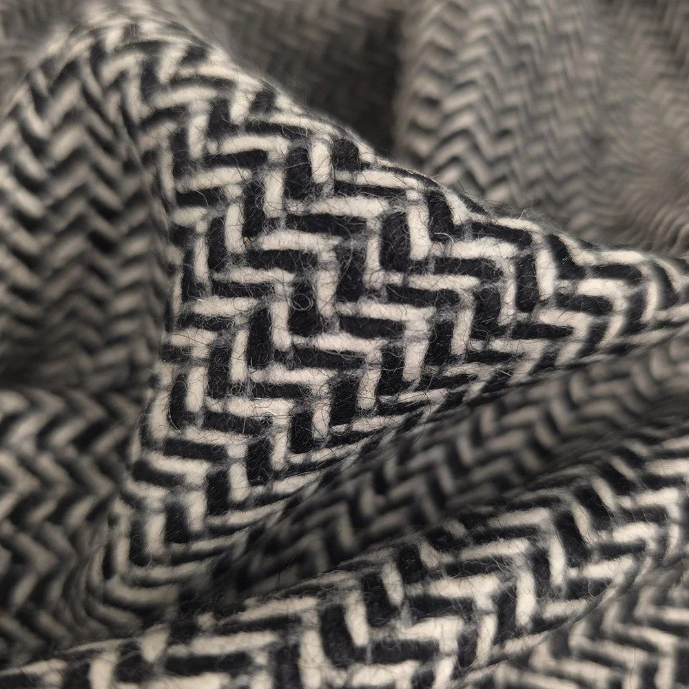 kabátovka tweed, černobílá
