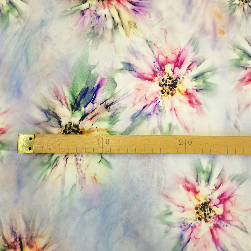 viskózové plátno s květy, fialová