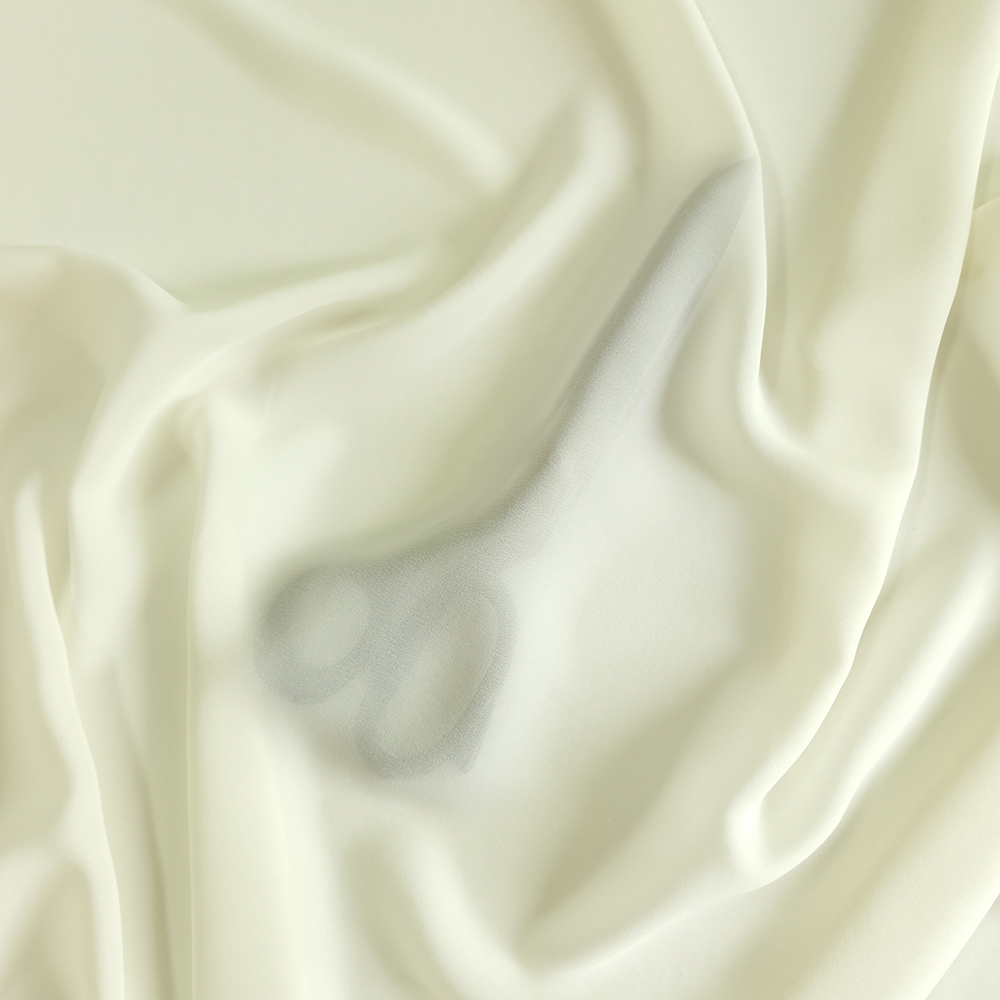 hedvábí, crepe georgette, ivory