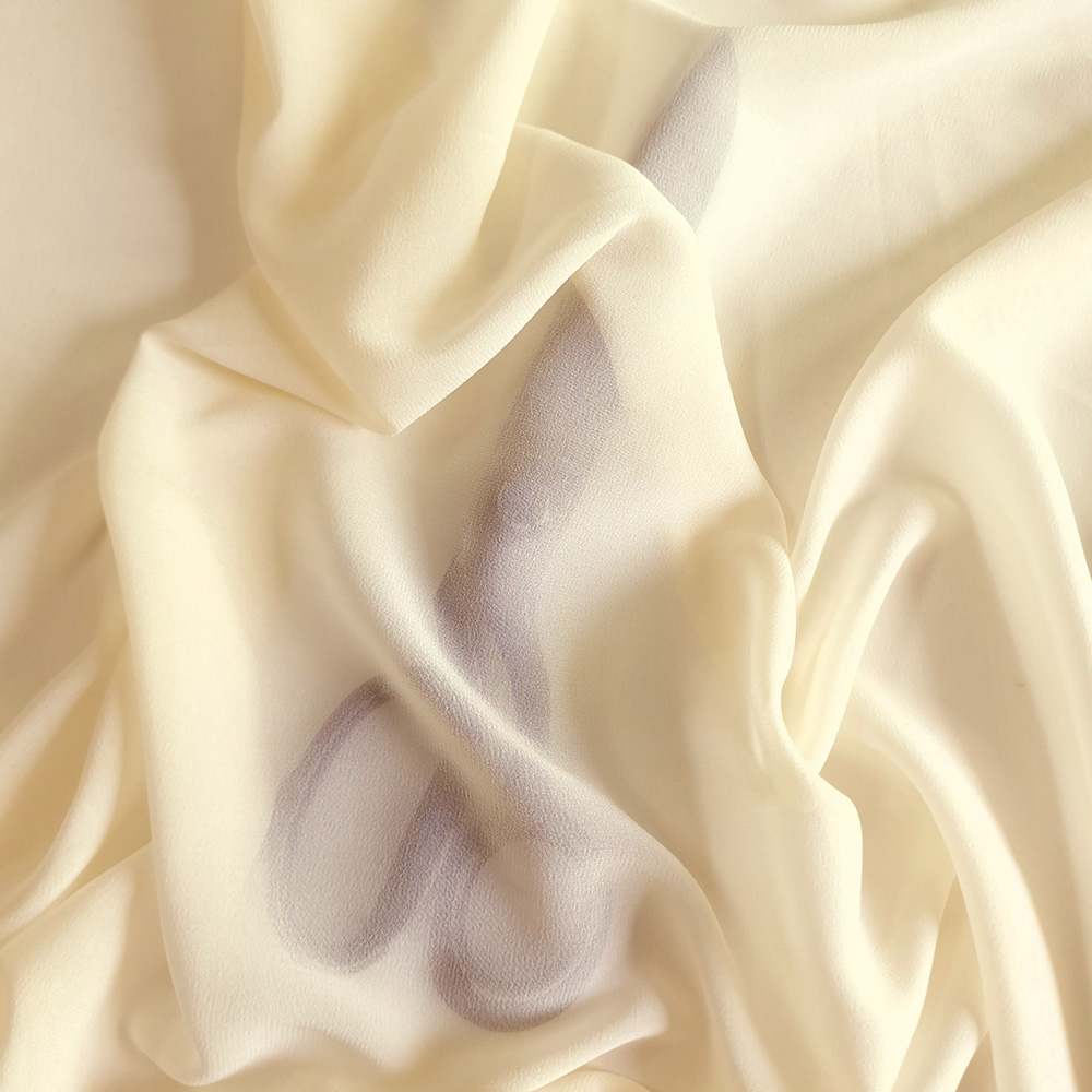 hedvábný crepe georgette, sv. béžová