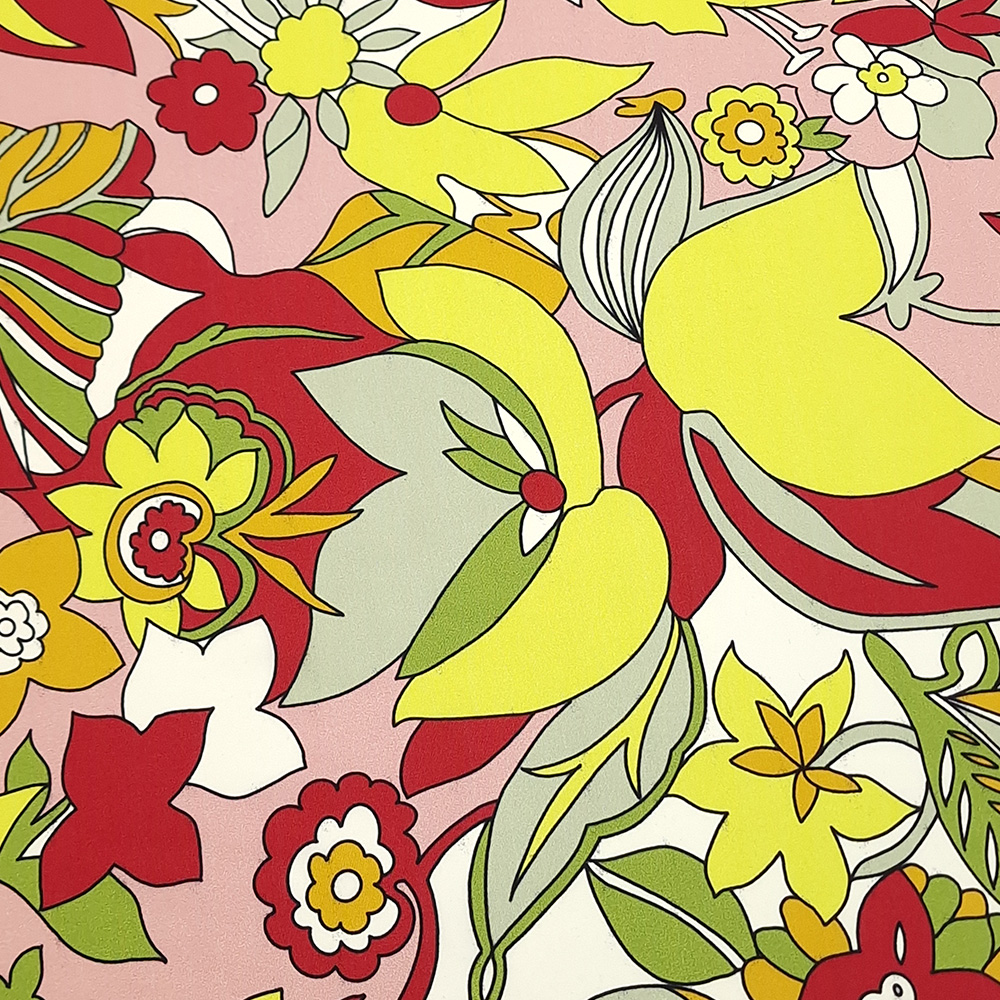 hedvábný crepe de chine, vzor tropic