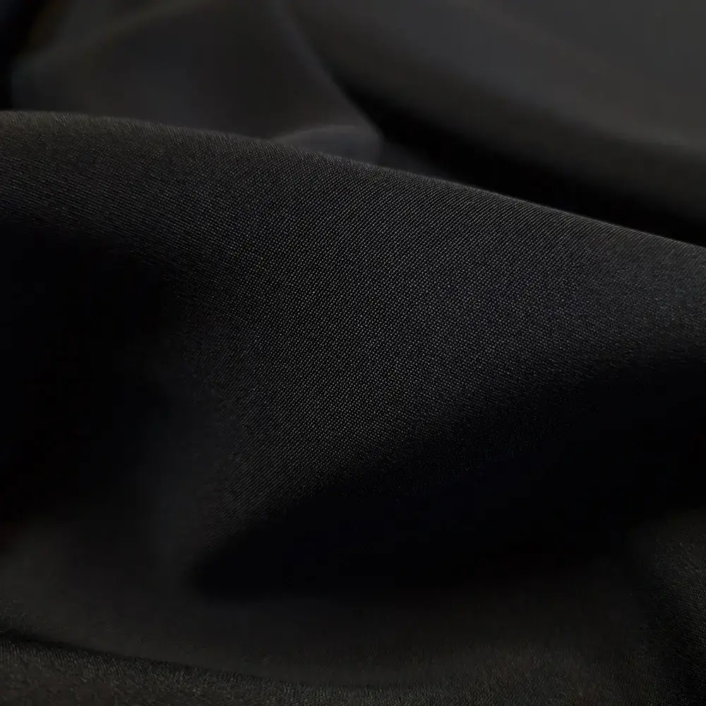 hedvábný crepe Maroken - Nero, šíře 137 cm, 40 mm černá