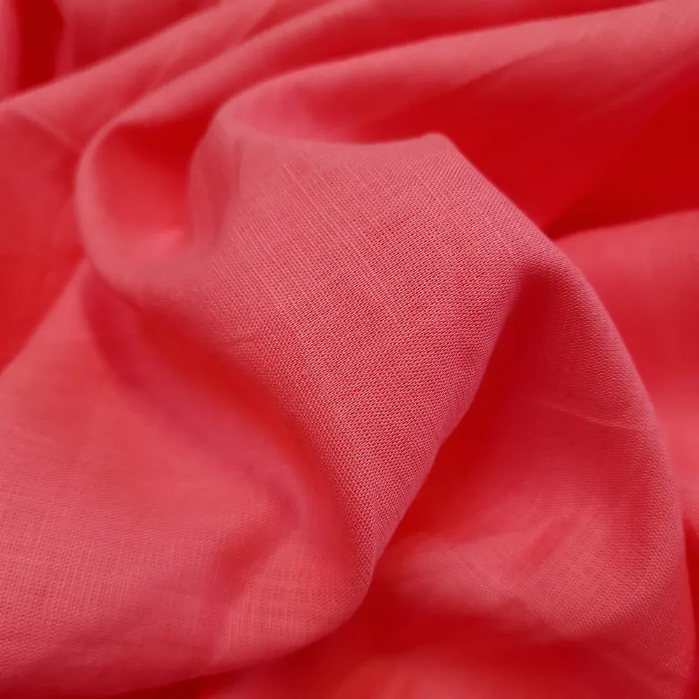 košilovka len/bavlna, losos