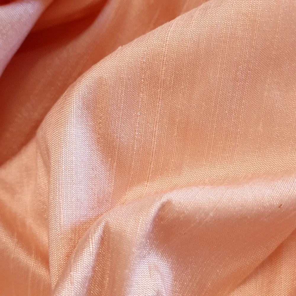 hedvábí, šantung s výraznou strukturou, peach 4116