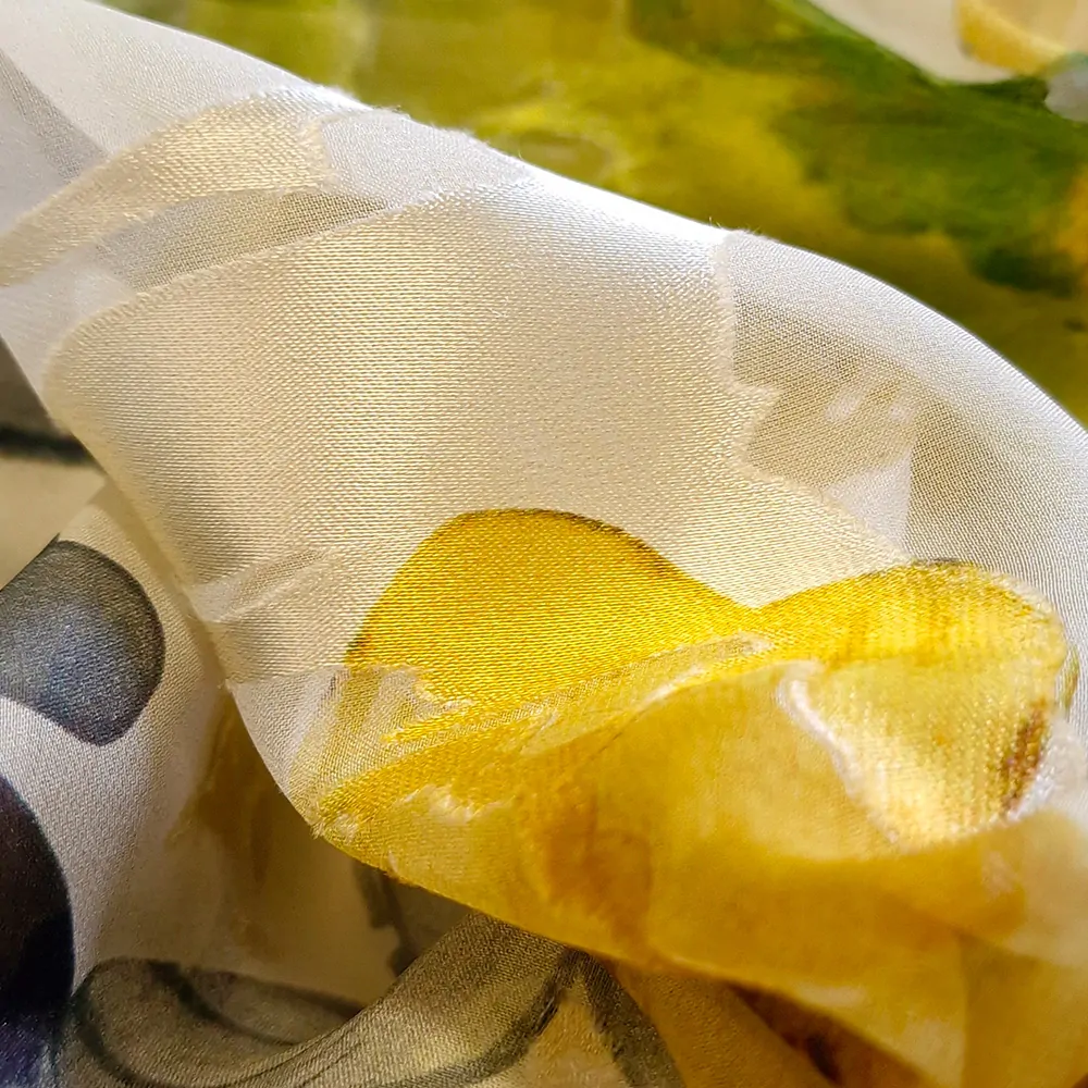 hedvábí DEVORÉ, nartur květy