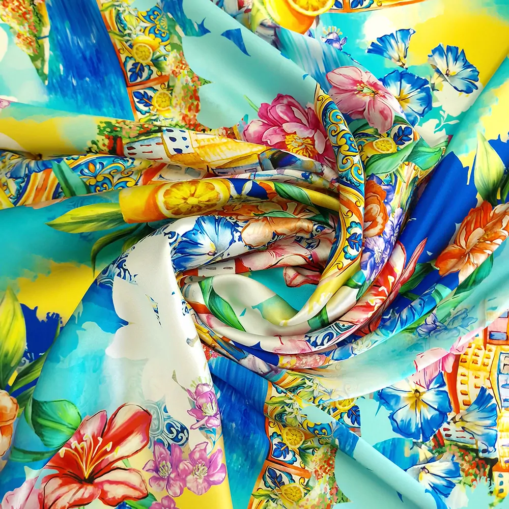 hedvábný satén, vzor Portofino