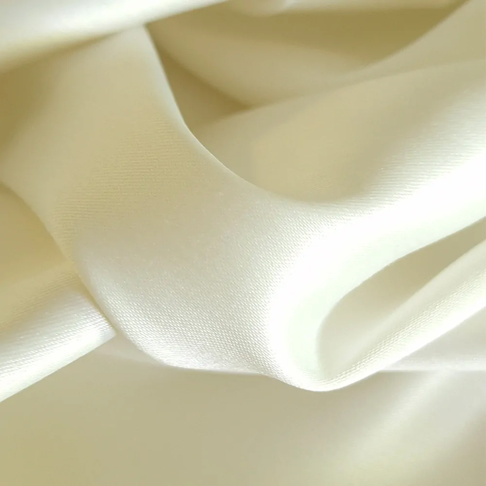 elastický silný satén , ivory