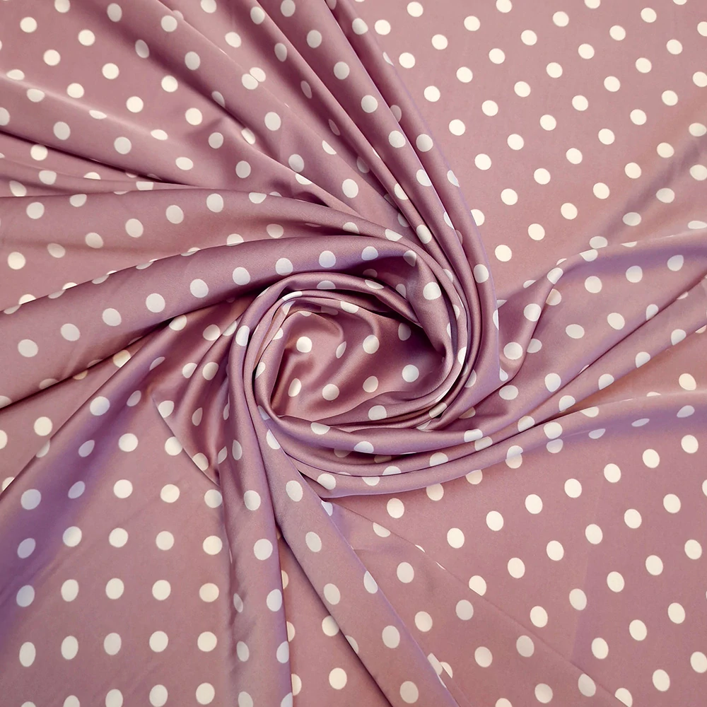 satén , puntík pudrová starorůžová